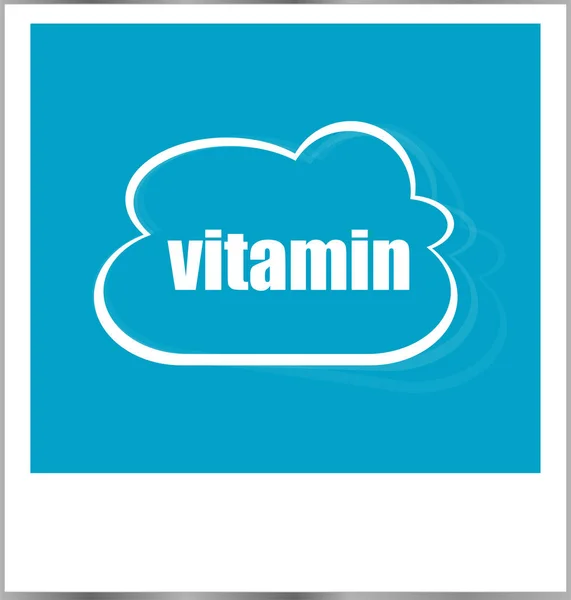 Vitamin word business concept, photo frame isolated on white — Stock Photo, Image