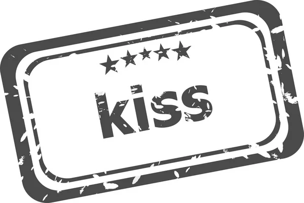 Kiss grunge rubber stamp isolated on white background — Stock Photo, Image