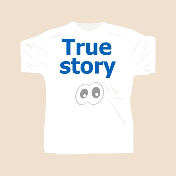 Histoire vraie. Homme portant un t-shirt blanc blanc — Photo