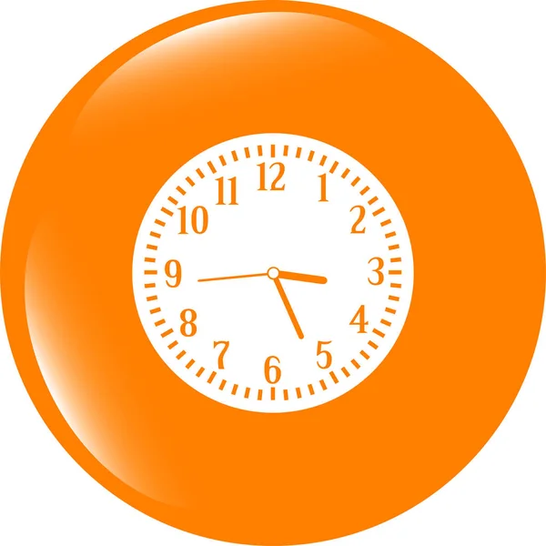 Botão ícone do relógio. Sinal plano isolado no fundo branco — Fotografia de Stock