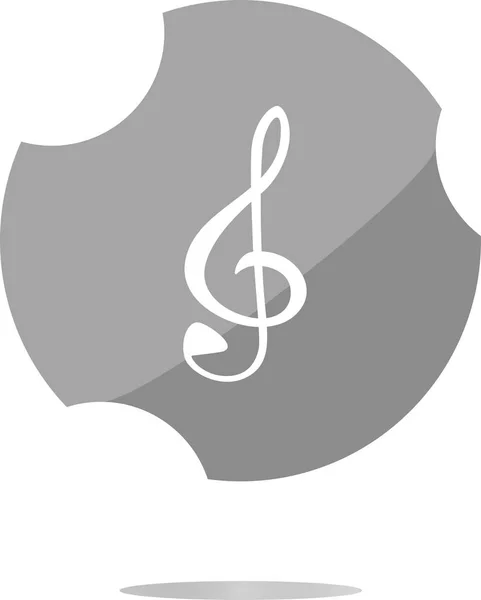 Musik rundes Hochglanz-Web-Symbol auf weißem Hintergrund — Stockfoto