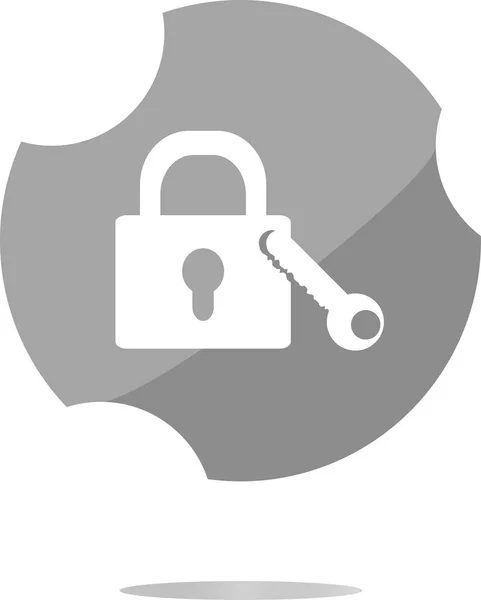 Lock icoon - web app knop geïsoleerd op wit — Stockfoto
