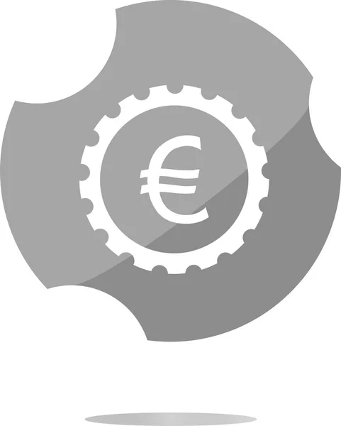 Engranaje (engranaje) icono web en la nube con euro eur signo de dinero —  Fotos de Stock