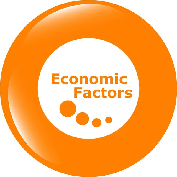Economische factoren web knop, pictogram geïsoleerd op wit — Stockfoto