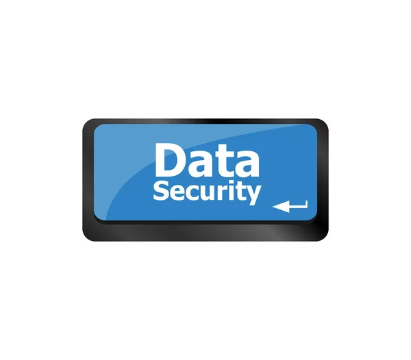 Data security word with icon on keyboard button — Stock Photo, Image