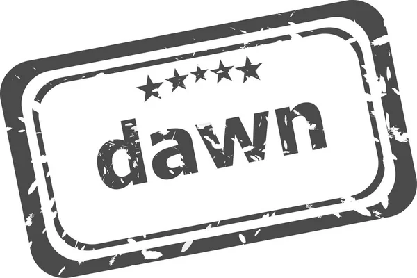 Dawn slovo na staré obchodní razítko — Stock fotografie