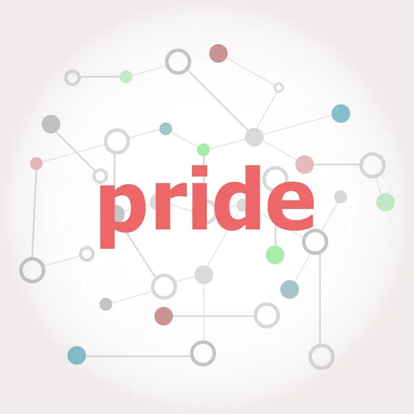 Text Pride. Information concept . Connected lines with dots. — Stock Photo, Image