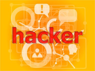 haber Hacker dijital arka plan. Gizlilik kavramı. Büyük infographics öğeleri kümesi