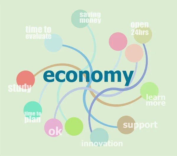 Text Economy. Business concept . Infographic template, integrated circles — Stock Photo, Image