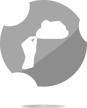 Düğme gibi. Düz düğme işareti beyaz arkaplanda izole edildi