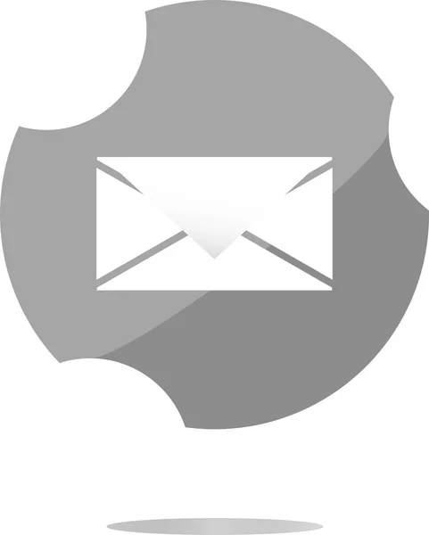 Envelope icon glass, button isolated on white background — Stock Photo, Image
