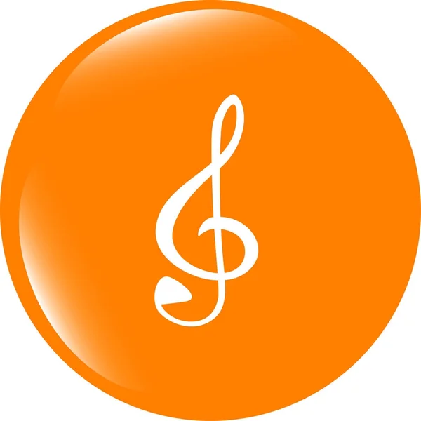 Música redonda brilhante ícone web no fundo branco — Fotografia de Stock
