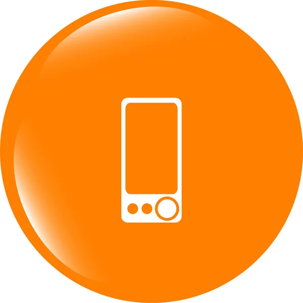 Multimédia smartphone ikon, a gomb, a grafikai elem — Stock Fotó