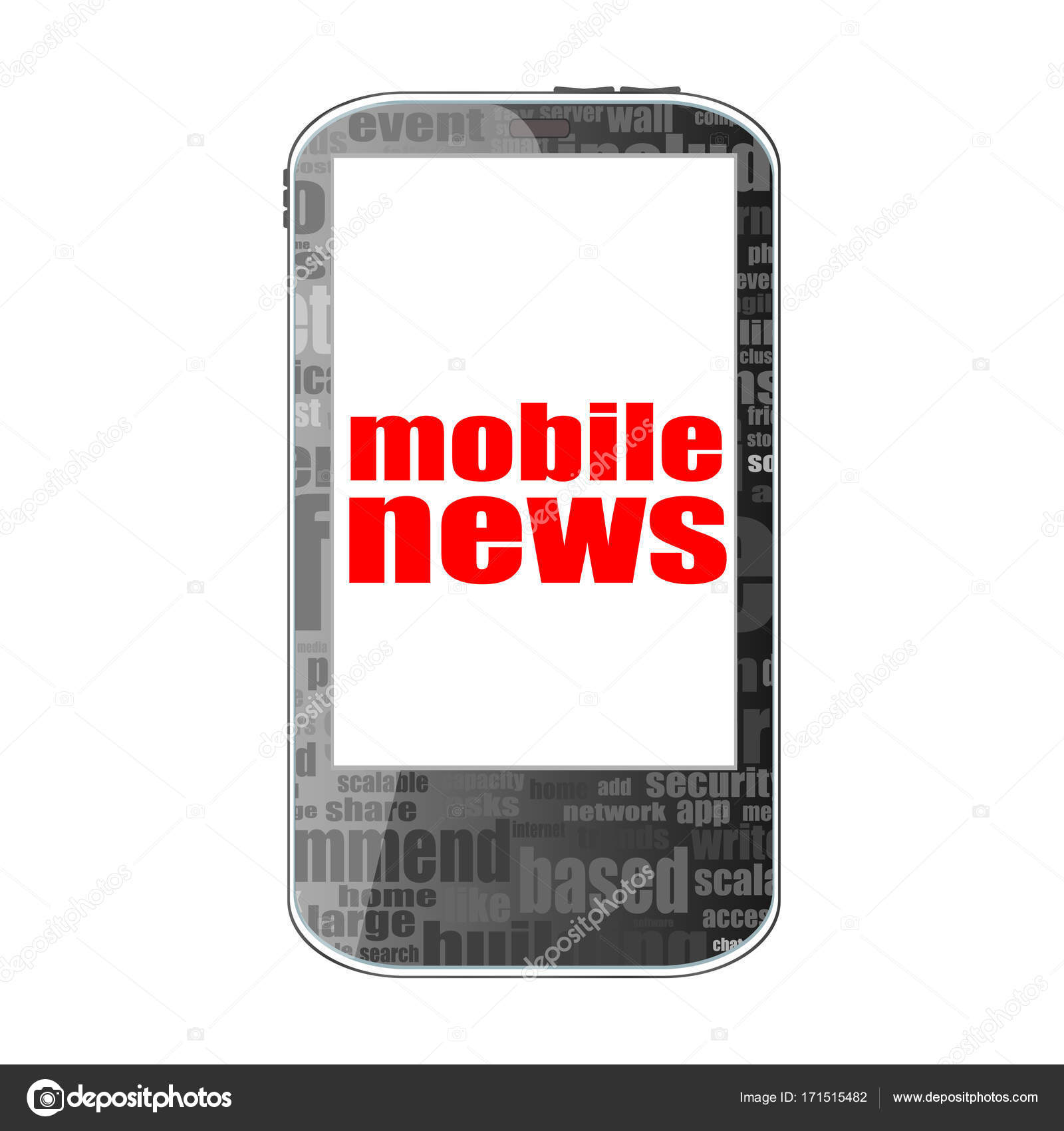 News concept smartphone with text mobile news on display Mobile phone