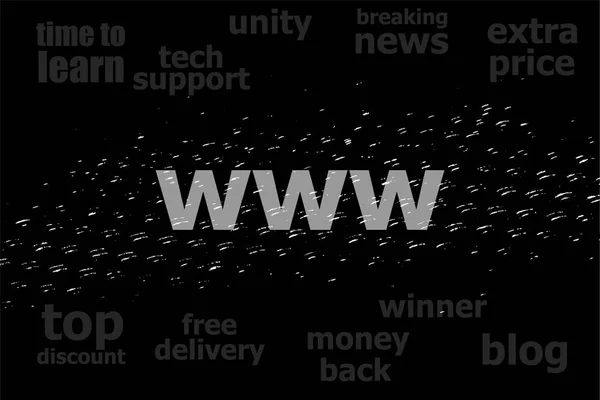 Texto www. Conceito de Web design. Fundo abstrato preto e branco — Fotografia de Stock