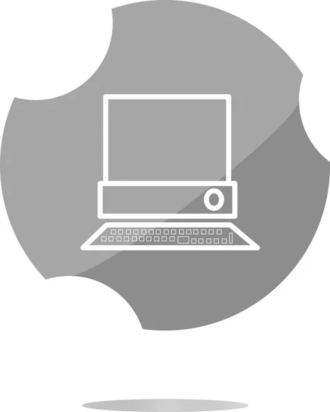 Dator på webben knapp (ikon) isolerad på vit — Stockfoto