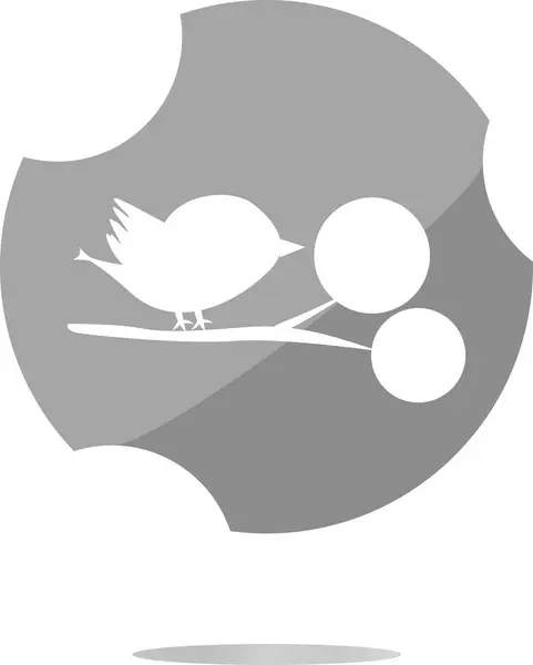 Птичьи глянцевые веб-иконки, кнопка приложения. Знак в традиционном плоском стиле изолирован на белом фоне — стоковое фото