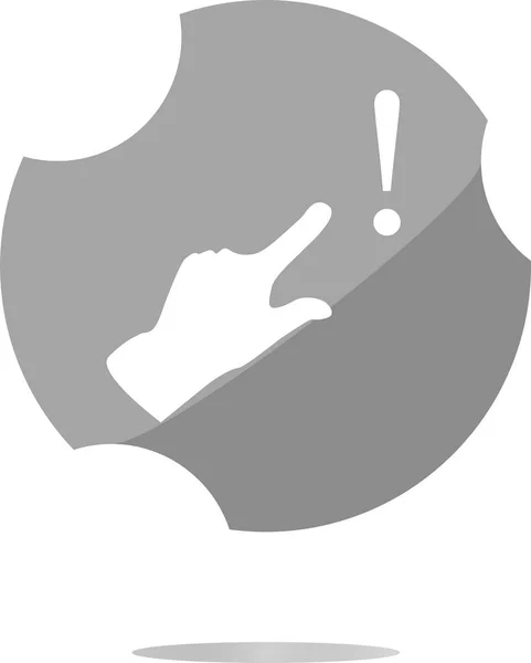 Wykrzyknik znak ikona z rąk ludzi. Symbol pomocy. Podpis FAQ. guziki stylu — Zdjęcie stockowe