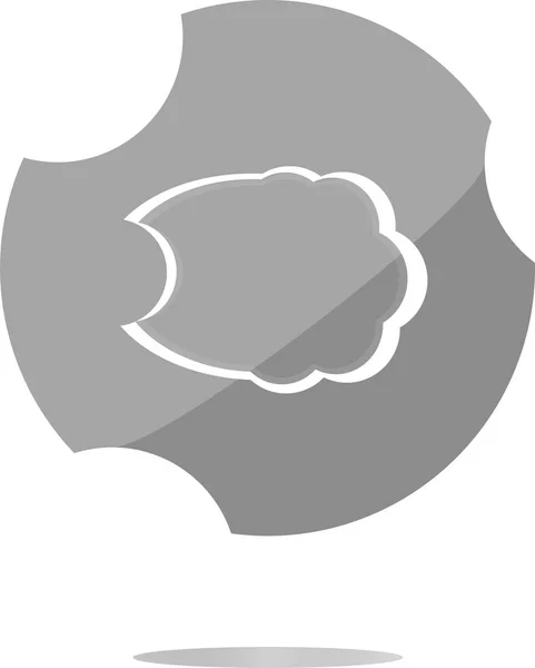 Ícone de nuvem no botão. Sinal plano isolado no fundo branco — Fotografia de Stock