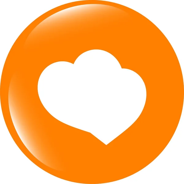 Valentine hjärttecken, webb-knappen isolerad på vit — Stockfoto