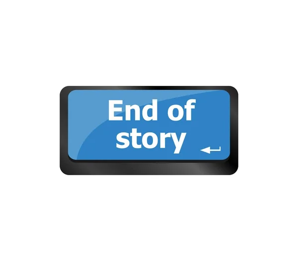 Konec příběhu. Koncept příběhu. Klíčové tlačítko klávesnice počítače — Stock fotografie
