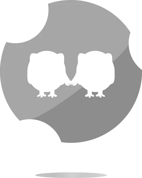 Glossy odizolowana strona internetowa i ikona internetowa z symbolem sowy — Zdjęcie stockowe