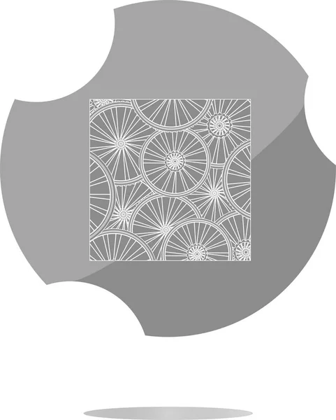 Roues de vélo icône web brillant bouton. Panneau tendance style plat isolé sur fond blanc — Photo