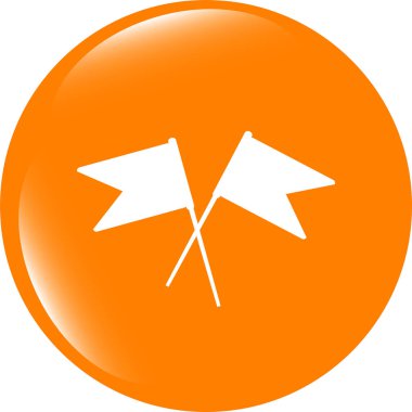 bayrak simgesi, web tasarım ögesi beyaza izole edildi