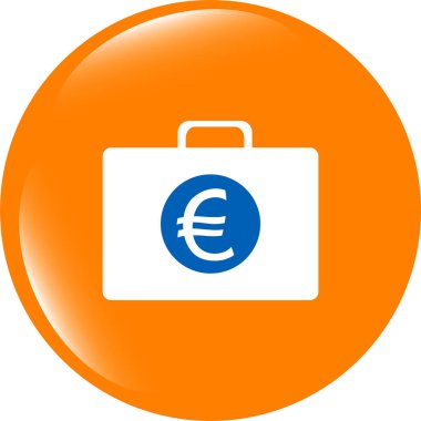 Euro durum düğmesi, finansal simgesi beyaz zemin üzerine izole