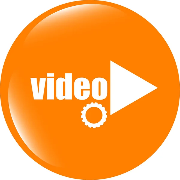 Video play button (icon) over white background — Stock Photo, Image