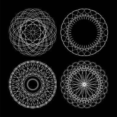 Beyaz lonca seti, dekoratif elementler, siyah ve beyaz