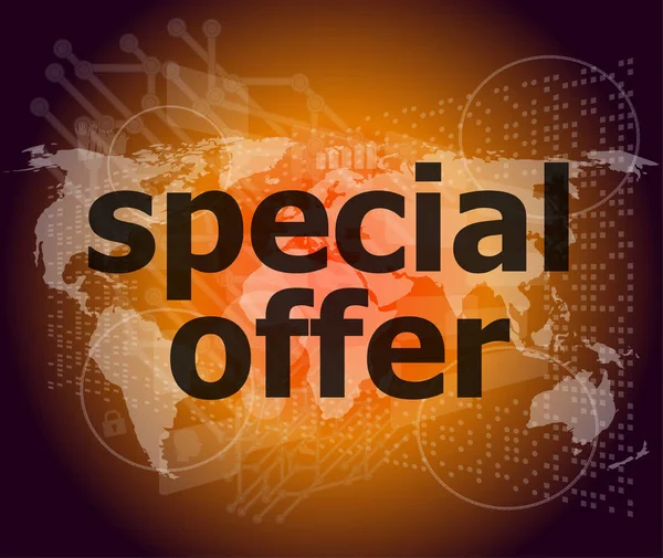 Special offer text on digital screen — Stock Photo, Image