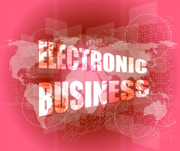 디지털 터치 스크린에 전자 비즈니스 단어 — 스톡 사진