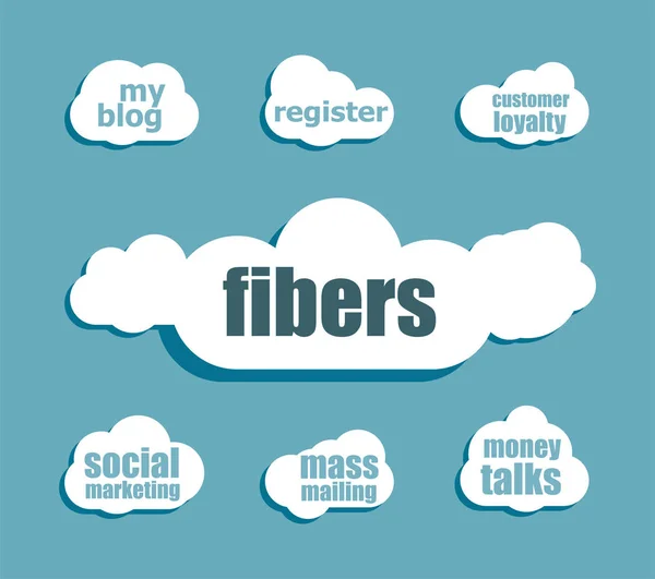 Text fibers. Social concept . Design with abstract speech bubble set — Stock Photo, Image