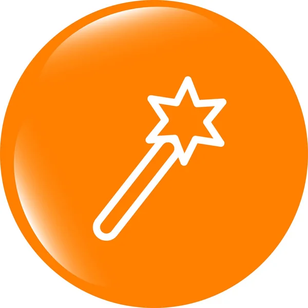 Icon magic wand, web button isolated on white — Stock Photo, Image