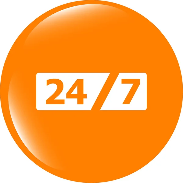 Service och support för kunder. 24 timmar om dygnet och 7 dagar i veckan ikon — Stockfoto