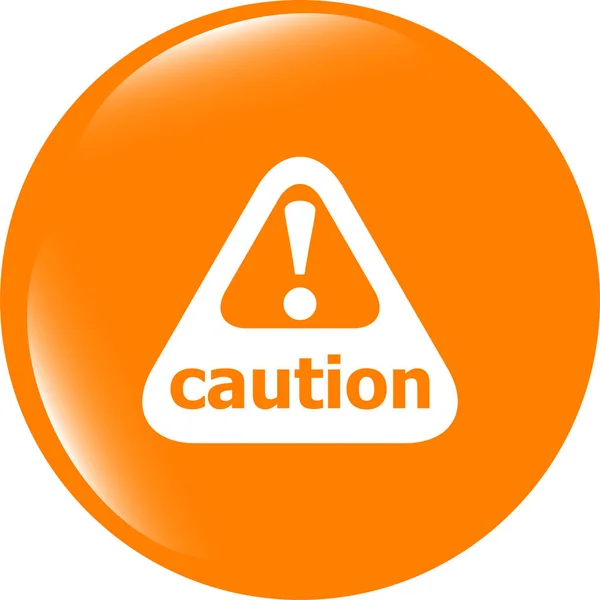 Attention caution sign icon. Exclamation mark. Hazard warning symbol. Modern UI website button — Stock Photo, Image