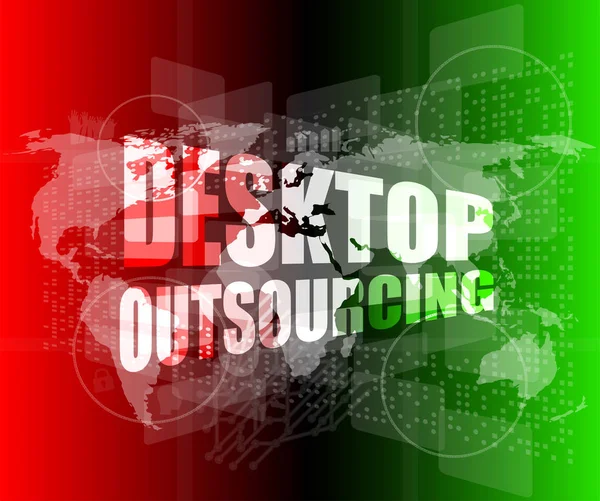 Desktop outsourcing word on digital touch screen — Stock Photo, Image