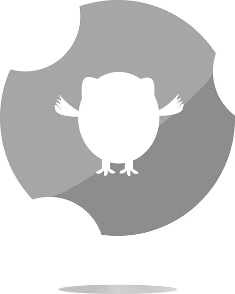 Иконка совы изолирована на белом. Плоский знак изолирован на белом фоне — стоковое фото