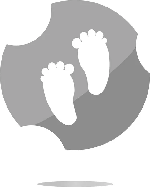 Footprint koło błyszczący web ikona na białym tle — Zdjęcie stockowe