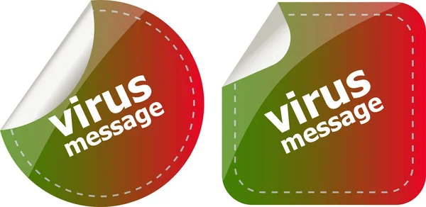 Etiquetas engomadas etiqueta de negocio conjunto con la palabra mensaje de virus — Foto de Stock