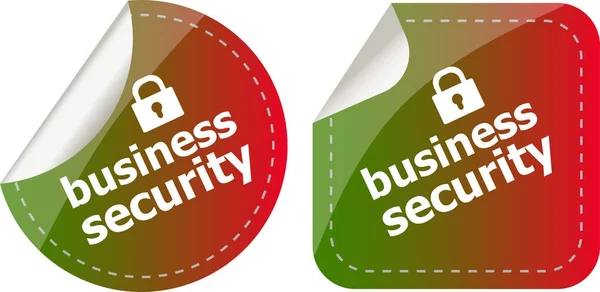 Business Security Aufkleber Etikettenanhänger Set isoliert auf weiß — Stockfoto