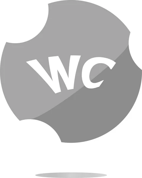 Wc icon, web button isolated on white — Stock Photo, Image