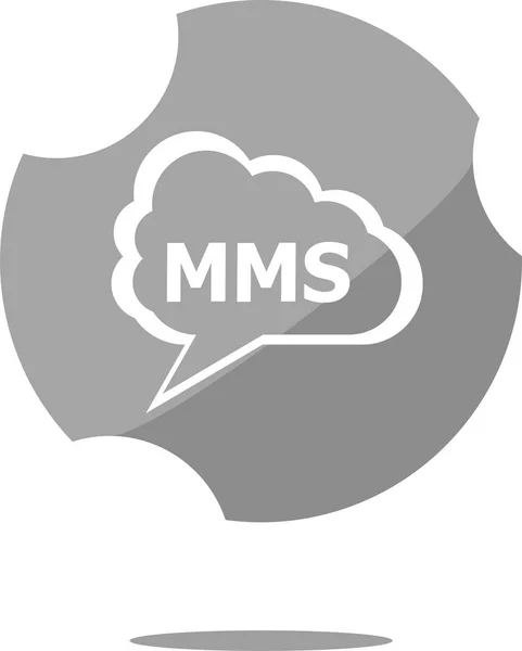 MMS WWW błyszczący ikona na białym tle — Zdjęcie stockowe
