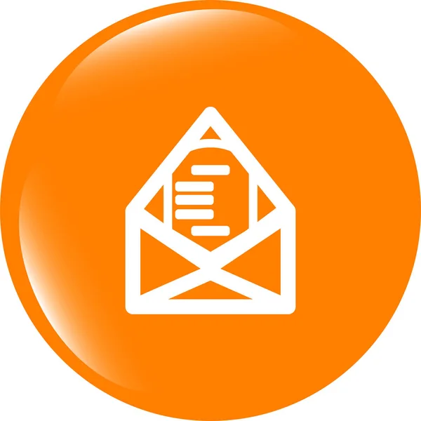 Mail enveloppe pictogram web knop geïsoleerd op wit — Stockfoto