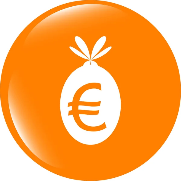 Ikona przycisk worek pieniędzy izolowane na białym — Zdjęcie stockowe