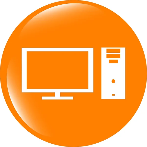 Laptop ou ícone do botão web sinal do computador isolado no branco — Fotografia de Stock