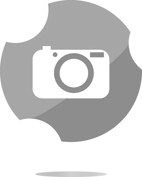 Camera icon on round internet button original illustration — Stock Photo, Image