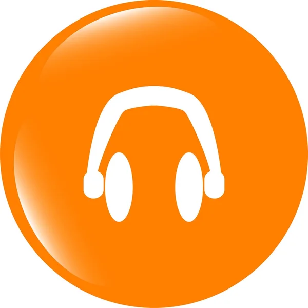 Ícone moderno botões de fone de ouvido web. Sinal de estilo liso na moda isolado no fundo branco — Fotografia de Stock