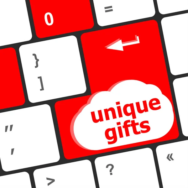 Unika gåvor, händelser knappen på tangentbordet nycklar - semester koncept — Stockfoto
